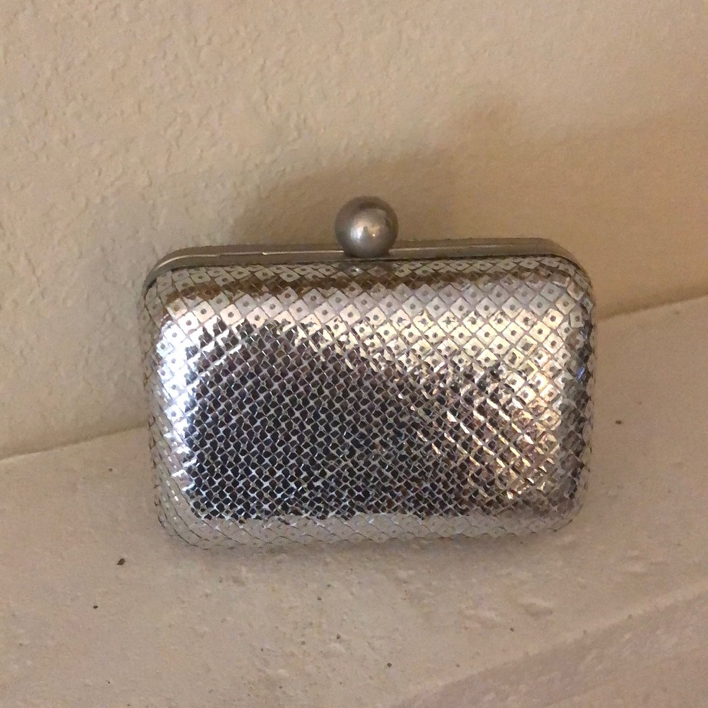 Silver Sequin Clutch